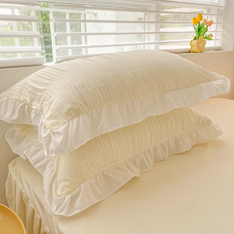 Καλύμμα κρεβατιού με δαντέλα, στυλ πριγκίπισσα, 100% βαμβάκι, επεξεργασία βαφής με αντίδραση