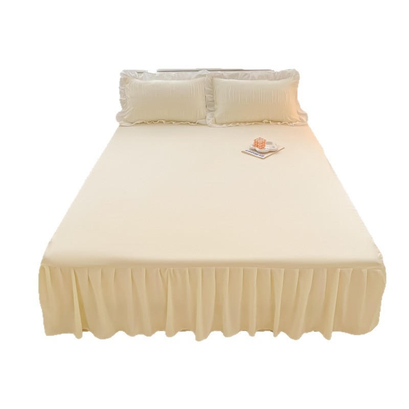 Καλύμμα κρεβατιού με δαντέλα, στυλ πριγκίπισσα, 100% βαμβάκι, επεξεργασία βαφής με αντίδραση