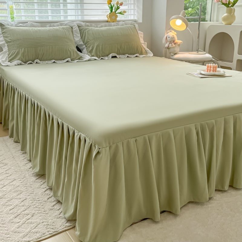 Καλύμμα κρεβατιού με δαντέλα, στυλ πριγκίπισσα, 100% βαμβάκι, επεξεργασία βαφής με αντίδραση