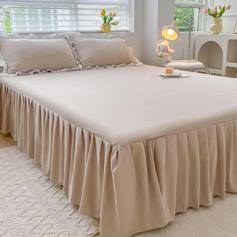 Καλύμμα κρεβατιού με δαντέλα, στυλ πριγκίπισσα, 100% βαμβάκι, επεξεργασία βαφής με αντίδραση