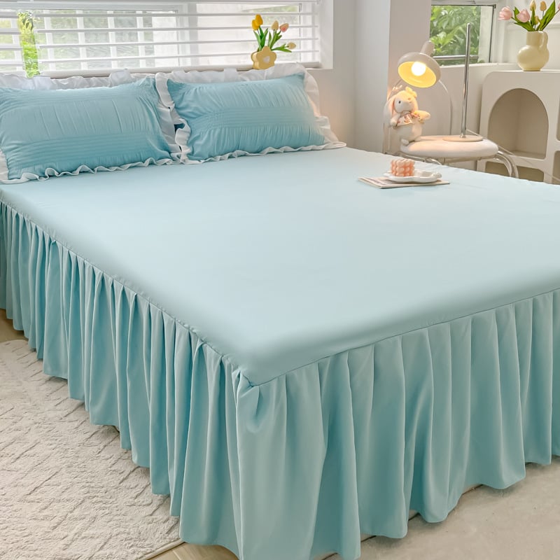 Καλύμμα κρεβατιού με δαντέλα, στυλ πριγκίπισσα, 100% βαμβάκι, επεξεργασία βαφής με αντίδραση