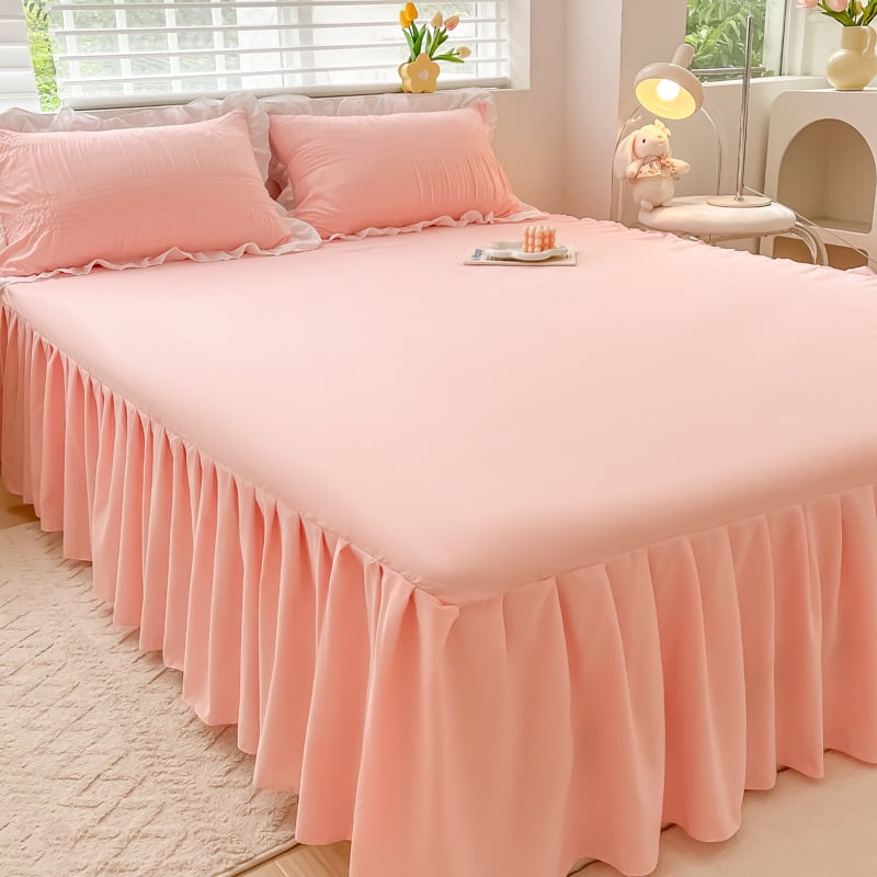 Καλύμμα κρεβατιού με δαντέλα, στυλ πριγκίπισσα, 100% βαμβάκι, επεξεργασία βαφής με αντίδραση