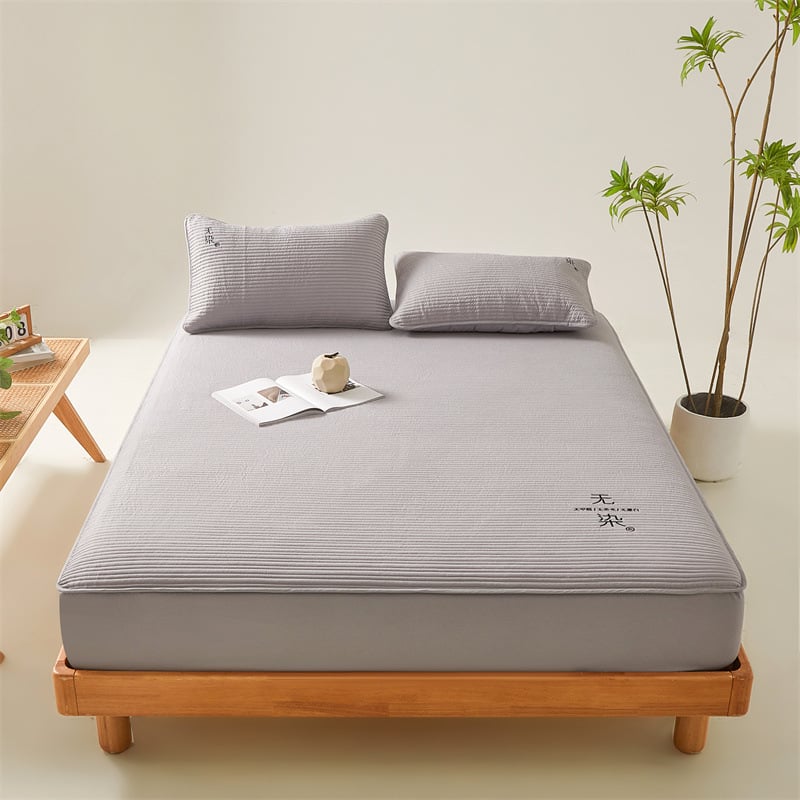 Σεντόνι με λάστιχο, μονόχρωμο σχέδιο, χημικές ίνες, αντιδραστική εκτύπωση και βαφή, δυνατότητα προσαρμογής