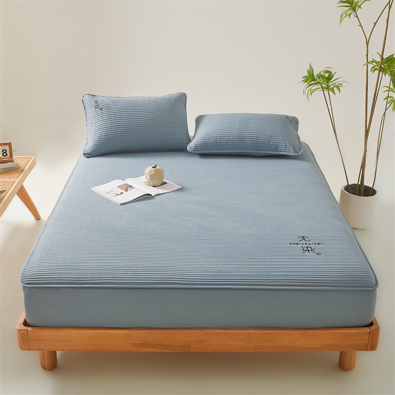 Σεντόνι με λάστιχο, μονόχρωμο σχέδιο, χημικές ίνες, αντιδραστική εκτύπωση και βαφή, δυνατότητα προσαρμογής