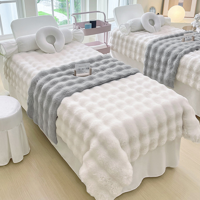 Jingfulan luksuzni set pokrivača za kozmetički salon, četiri dijela, jesen–zima, bubble velvet i milk velvet
