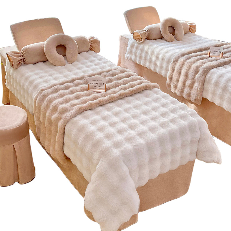 Jingfulan luksuzni set pokrivača za kozmetički salon, četiri dijela, jesen–zima, bubble velvet i milk velvet