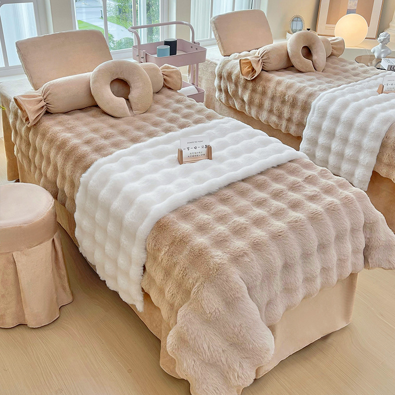 Jingfulan luksuzni set pokrivača za kozmetički salon, četiri dijela, jesen–zima, bubble velvet i milk velvet