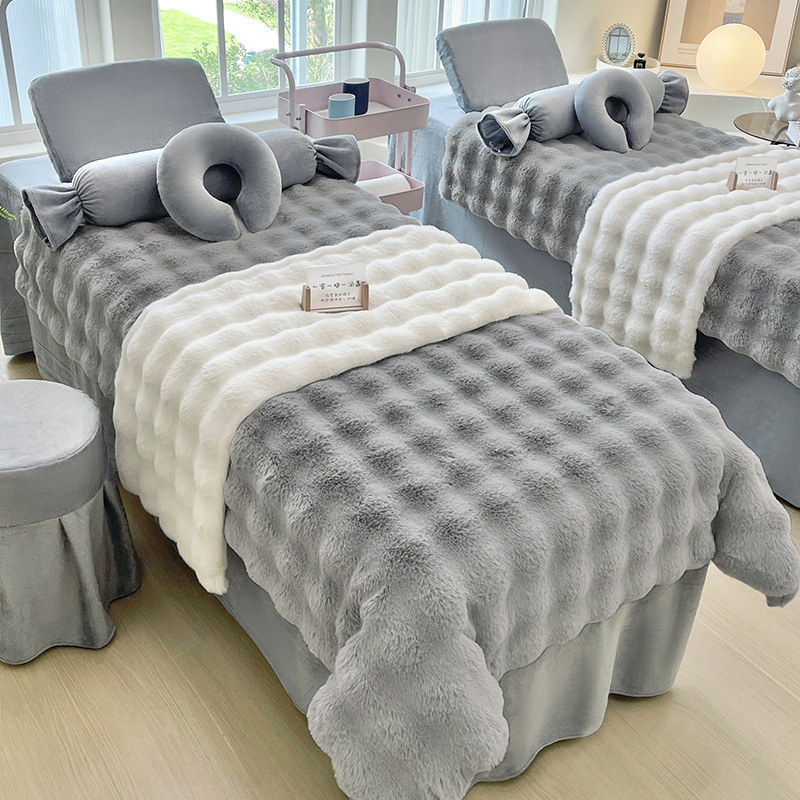Jingfulan luksuzni set pokrivača za kozmetički salon, četiri dijela, jesen–zima, bubble velvet i milk velvet