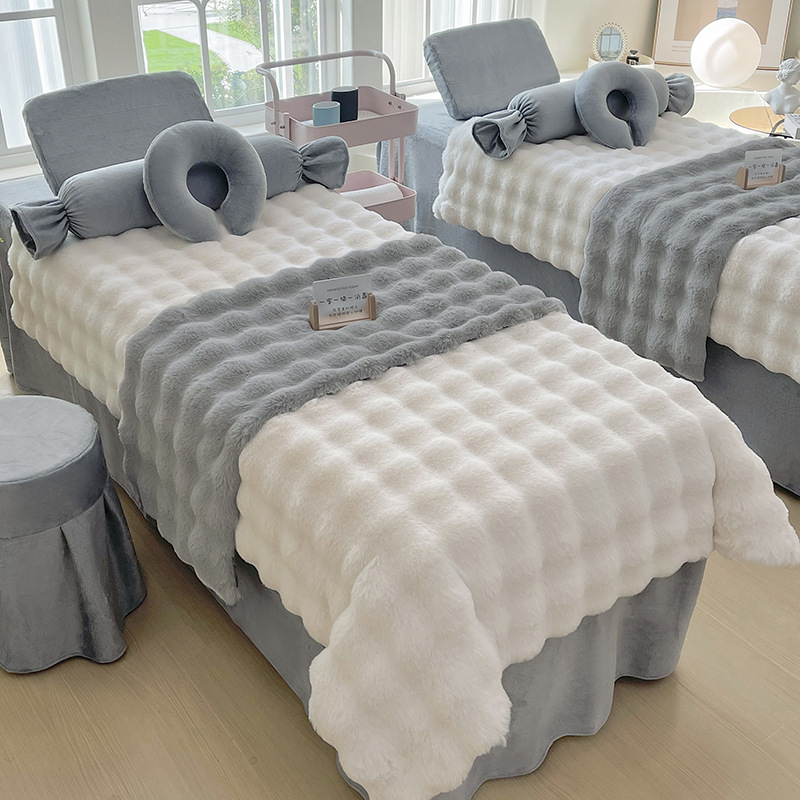 Jingfulan luksuzni set pokrivača za kozmetički salon, četiri dijela, jesen–zima, bubble velvet i milk velvet