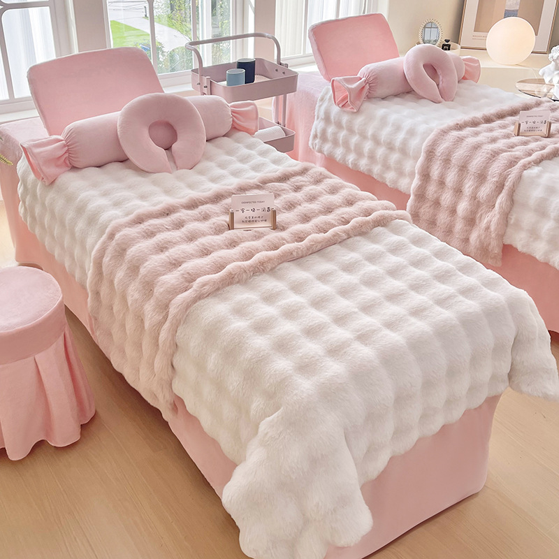 Jingfulan luksuzni set pokrivača za kozmetički salon, četiri dijela, jesen–zima, bubble velvet i milk velvet