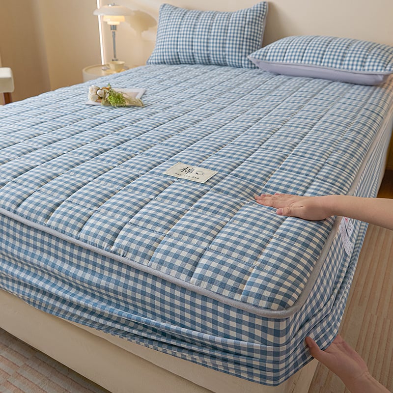 Σεντόνι με λάστιχο – quilted twill, πλυμένο βαμβάκι, πλήρωση 100% Xinjiang βαμβάκι, βάρος πλήρωσης 1000–1500 g, για όλες τις εποχές