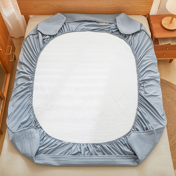 Τριών τεμαχίων σετ σεντόνια από 100% βαμβάκι με λάστιχο, κάλυμμα κρεβατιού και μαξιλαροθήκες; μονοχρωμο σχέδιο; αντιδραστική βαφή; κεντημένο, πλυμένο ύφασμα; πυκνότητα ύφανσης 133x72; 40 νήματα