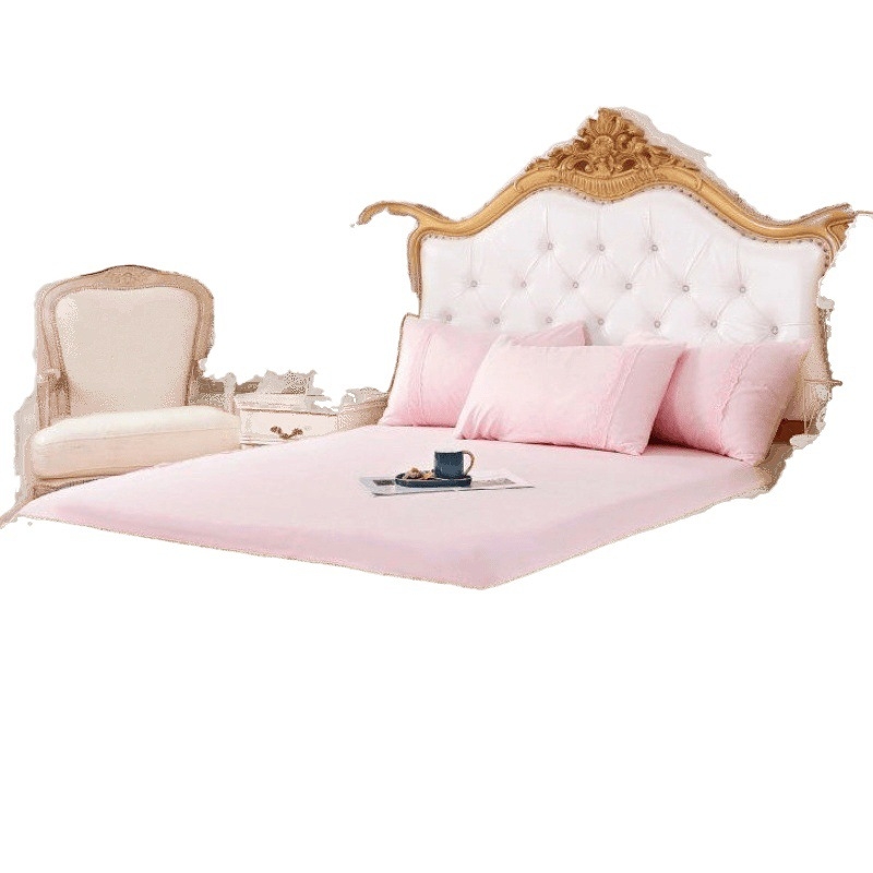 Σετ σε κορεατικό στιλ με δαντελένια φούστα κρεβατιού, κάλυμμα, σεντόνια και προστασία στρώματος; ύφασμα: βαμβάκι πλυμένο; ύφανση: βούρτσισμα; βαφή: tie-dye; κατηγορία: κάλυμμα κρεβατιού