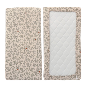 Dječji prilagođeni list za madrac od gaze, uzorak biljaka, reaktivno tiskanje, za sve sezone