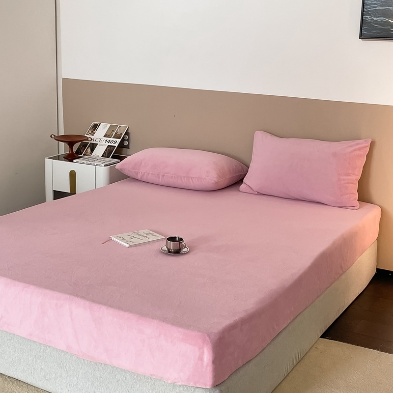 Elastična plahte od mliječnog velura, japanskog stila, bez uzorka, zimska toplina, debeli 230 g, za krevet 1,8 m