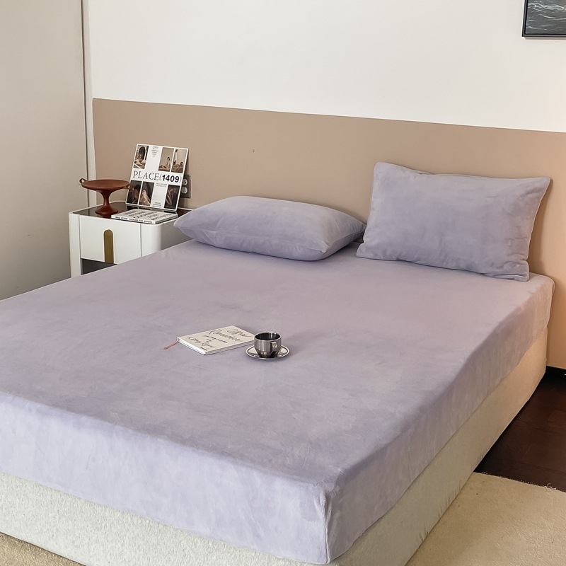 Elastična plahte od mliječnog velura, japanskog stila, bez uzorka, zimska toplina, debeli 230 g, za krevet 1,8 m