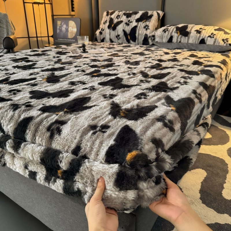 Navlaka za madrac s gumicom, kristalni velur, twill tkanina, reaktivno bojenje, moderan stil