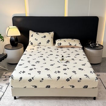 Navlaka za madrac s elastičnim rubom od pliša zeca – jednobojna boja, kviliranje, reaktivni tisak i bojanje