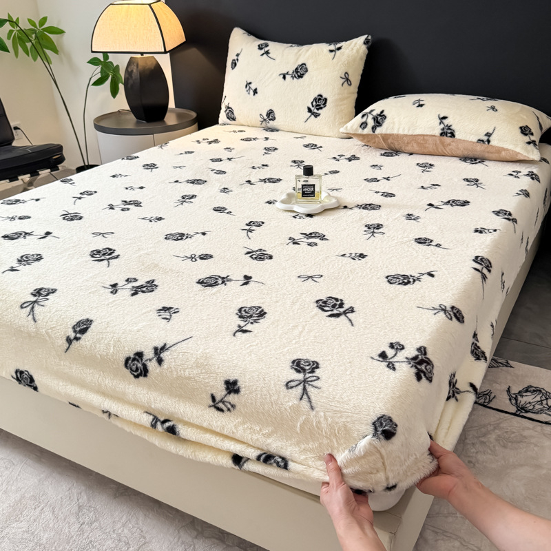 Navlaka za madrac s elastičnim rubom od pliša zeca – jednobojna boja, kviliranje, reaktivni tisak i bojanje