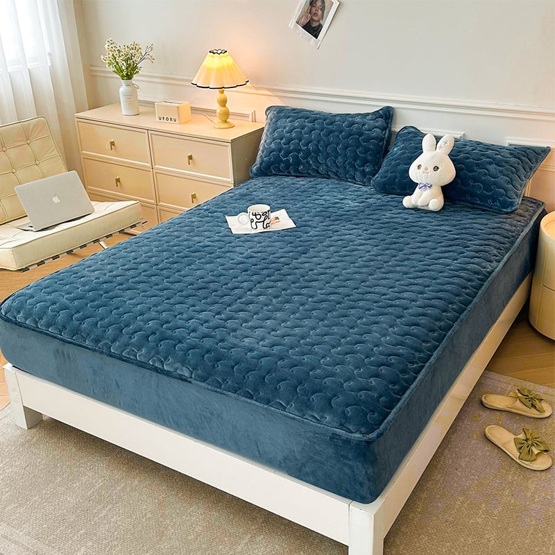 Poklopac madraca od mliječnog velura, šiven, zaštita madraca, prašini otporna, prilagodljiva
