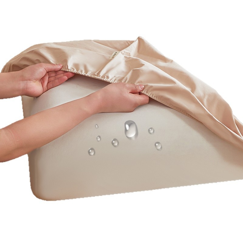 Kinnine voodilina TPU veekindla alusega; pealne kiht 100% puuvill; twilli põimumine; reaktiivne trükk ja värvimine; hingav.