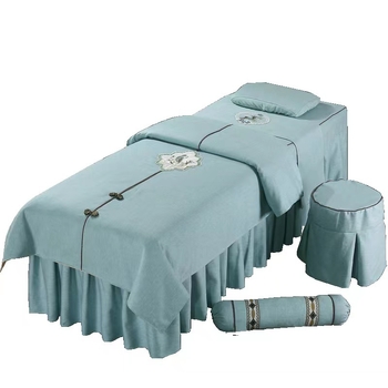 Neljaosaline voodipesukatte komplekt, puuvillast ja linast, Skandinaavia stiil, reaktiivne trükk ja värvimine, kaal 300–500 g, kohandatav