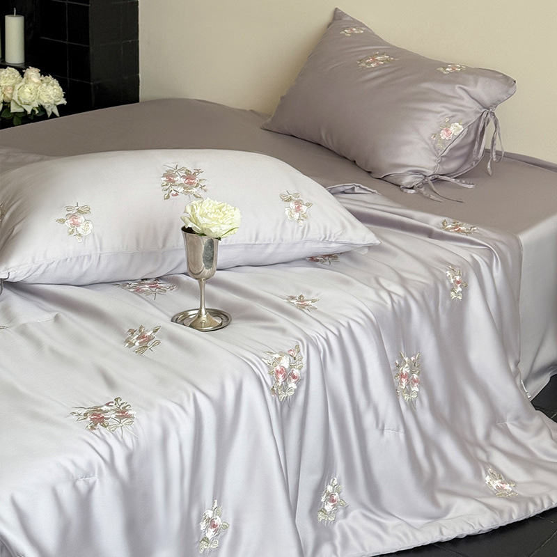 Vasaros antklodė iš Lyocell pluošto, antibakterinis užpildas, siuvinėtas audinys, reaktyvusis spausdinimas ir dažymas, svoris 1,25–1,5 kg