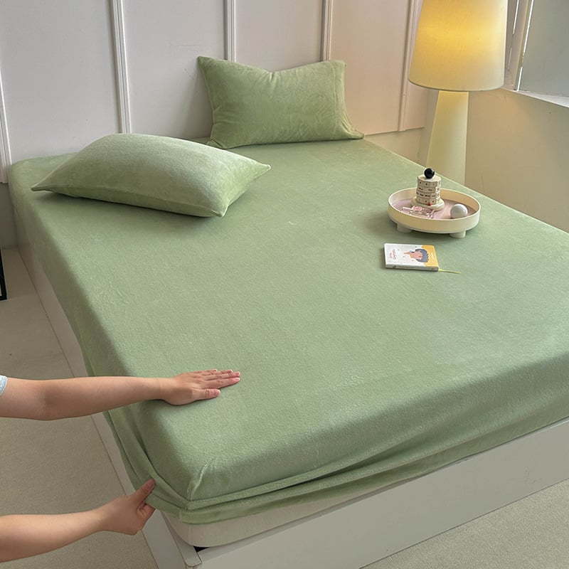 Piimavillase veluurist elastne voodipesu fleece vooder, ääre õmblus, reaktiivne värvimine, talveks