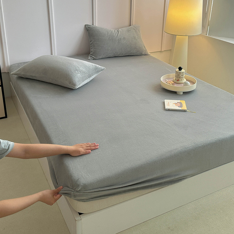 Piimavillase veluurist elastne voodipesu fleece vooder, ääre õmblus, reaktiivne värvimine, talveks