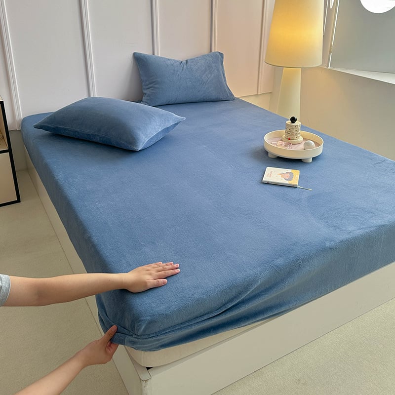 Piimavillase veluurist elastne voodipesu fleece vooder, ääre õmblus, reaktiivne värvimine, talveks