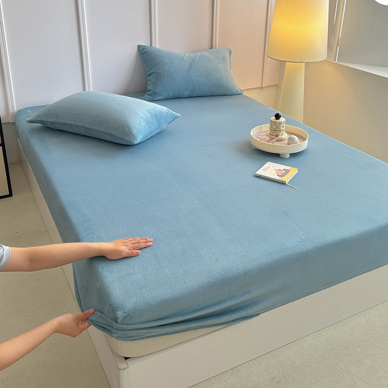 Piimavillase veluurist elastne voodipesu fleece vooder, ääre õmblus, reaktiivne värvimine, talveks