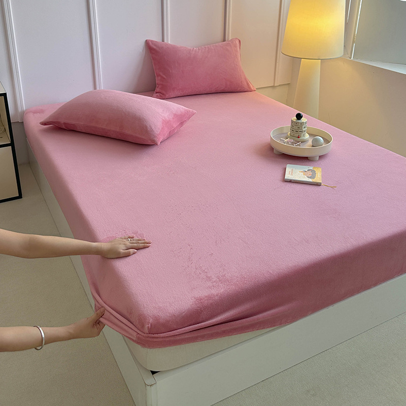 Piimavillase veluurist elastne voodipesu fleece vooder, ääre õmblus, reaktiivne värvimine, talveks