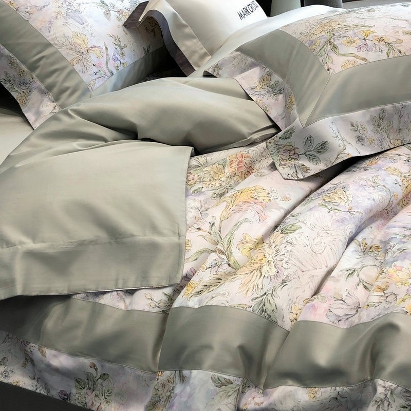 Četverosoban set posteljine od Tencel pamuka s cvjetnim uzorkom, lagan luksuz stil, jesen-zima