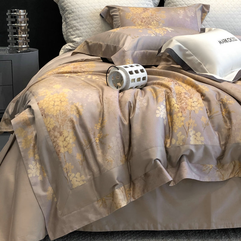 Četverosoban set posteljine od Tencel pamuka s cvjetnim uzorkom, lagan luksuz stil, jesen-zima