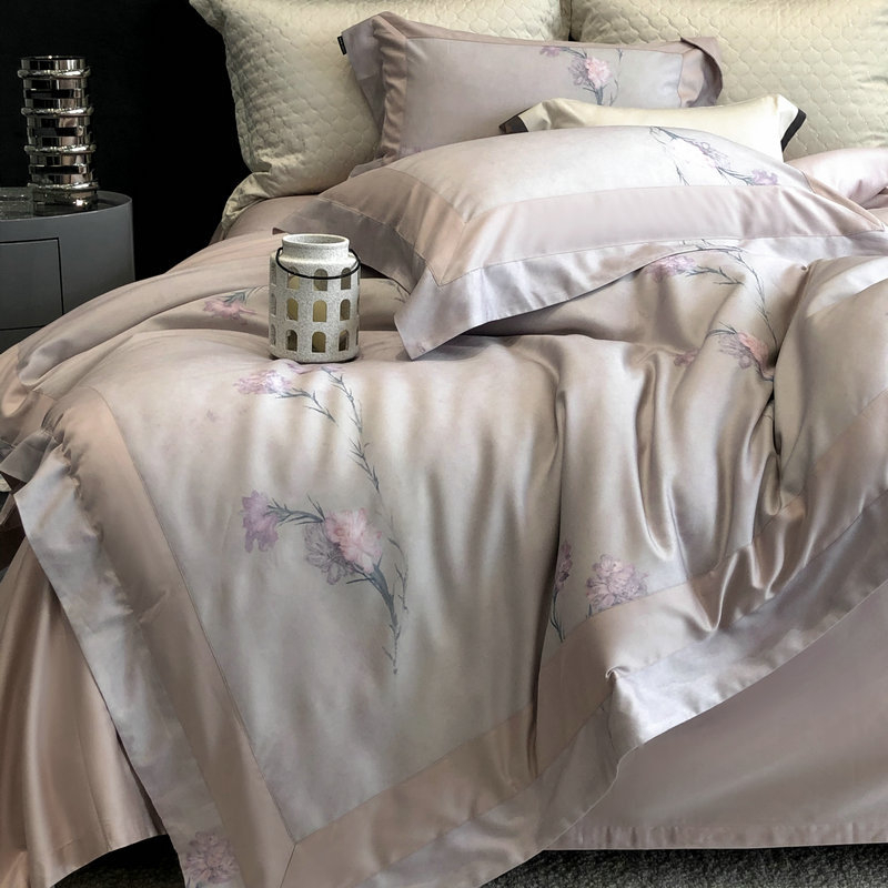 Četverosoban set posteljine od Tencel pamuka s cvjetnim uzorkom, lagan luksuz stil, jesen-zima