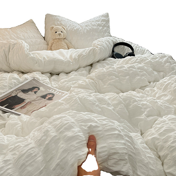 Četverodijelni set navlaka za pokrivač – Korejski stil, svileno cvjetni uzorak 69850, reaktivni otisak