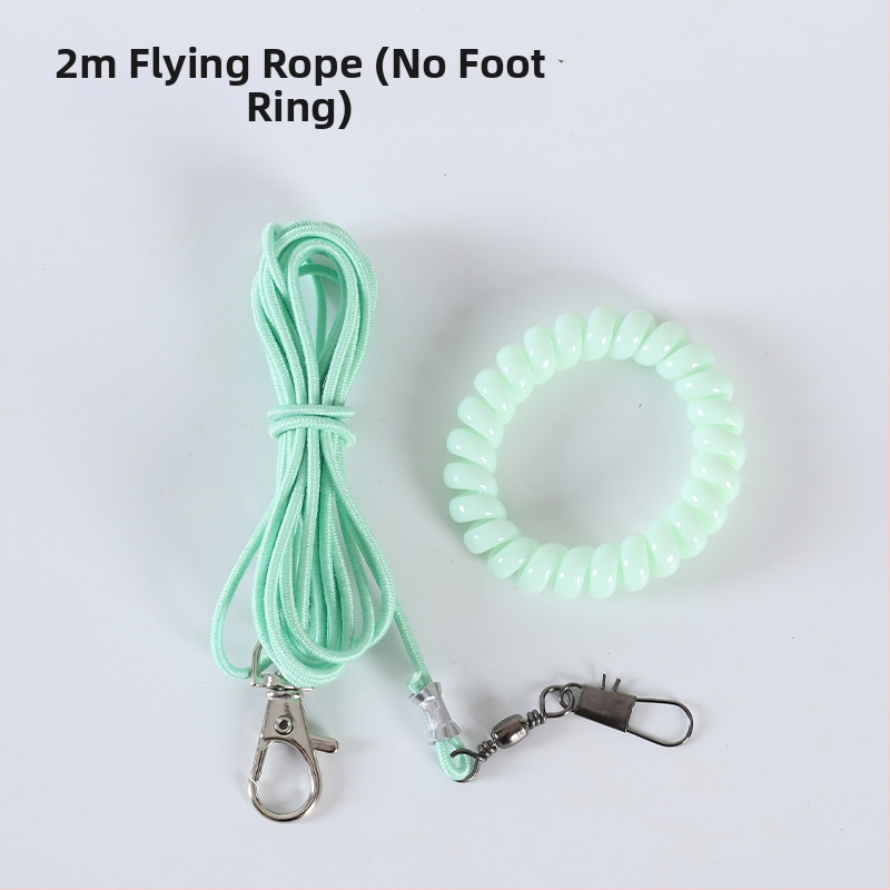 Papagai lidošanas apmācību virve – ultraliega, no elastīgā pavediens ar pēdas gredenu, pēdas ķēdi un kakla komplektu