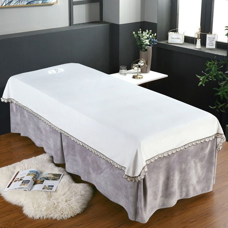 Kristallne sametiga ilu massaažilauda voodipesu, polüester materjal, ühekordne muster, lõngadega värvitud, kuded: twill, harjamine, lihtne kude; kaasaegne minimalistlik stiil; kategooria: voodipesu/tekid