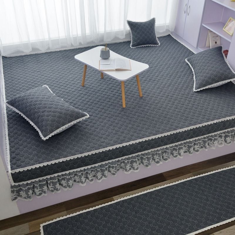 Pesemiseks valmis tatami voodi kate komplekt, ühevärviline, 100% puuvill, kviltitud, reaktiivse värvimisega