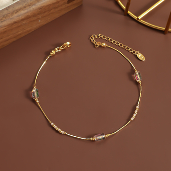 Potītes gredzens, stikla materiāls, sieviešu ģeometriskais stils, pavasaris 2025