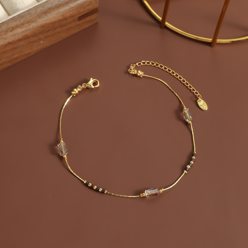 Potītes gredzens, stikla materiāls, sieviešu ģeometriskais stils, pavasaris 2025