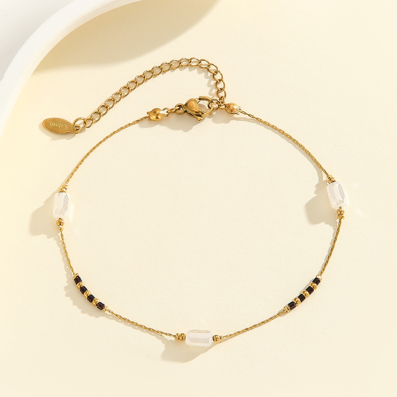 Potītes gredzens, stikla materiāls, sieviešu ģeometriskais stils, pavasaris 2025