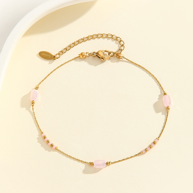 Potītes gredzens, stikla materiāls, sieviešu ģeometriskais stils, pavasaris 2025