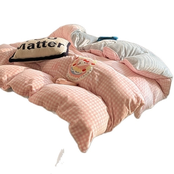 Piimavillast neljaosaline voodipesukomplekt, triibud/geomeetrilised/karikatuurid, reaktiivne värvimine, kaasaegne stiil, 2500–3000 g