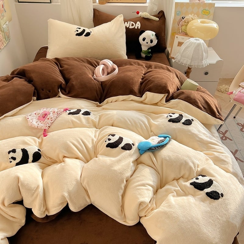 Piimavillast neljaosaline voodipesukomplekt, triibud/geomeetrilised/karikatuurid, reaktiivne värvimine, kaasaegne stiil, 2500–3000 g