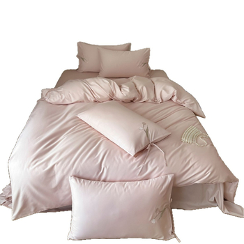 Slip posteljina četverodjelni set od 100S dugovlaknene pamuci, reaktivna otisak i boja, izvez cvjetni uzorak, saten tkanina, gsm 3000-3500