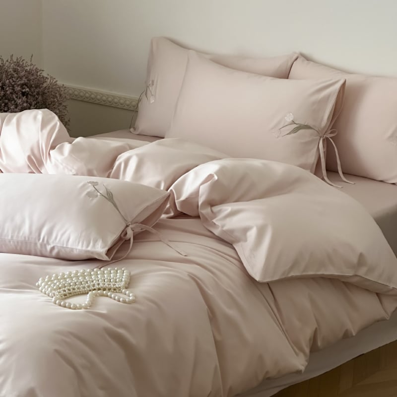 Slip voodipesu nelik nelik 4-os komplekt 100S pikkade kiudude puuvillast, reaktiivne trükk ja värvimine, õmblus lillemuster, satiinist kude, gsm 3000-3500