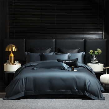 Neljapane voodipesukomplekt, Three Leopards, pikk lõng puuvill, 100-count, reaktiivne värvimine, ühes toonis, kõikide aastaaegade jaoks, niiskuse imavus