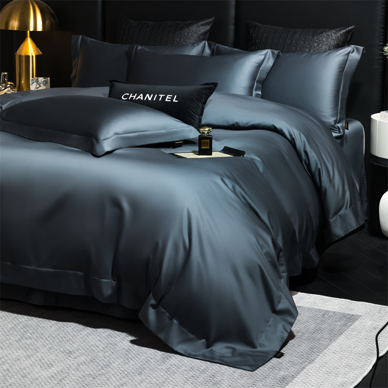 Neljapane voodipesukomplekt, Three Leopards, pikk lõng puuvill, 100-count, reaktiivne värvimine, ühes toonis, kõikide aastaaegade jaoks, niiskuse imavus