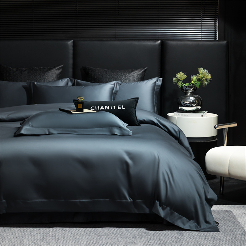 Neljapane voodipesukomplekt, Three Leopards, pikk lõng puuvill, 100-count, reaktiivne värvimine, ühes toonis, kõikide aastaaegade jaoks, niiskuse imavus